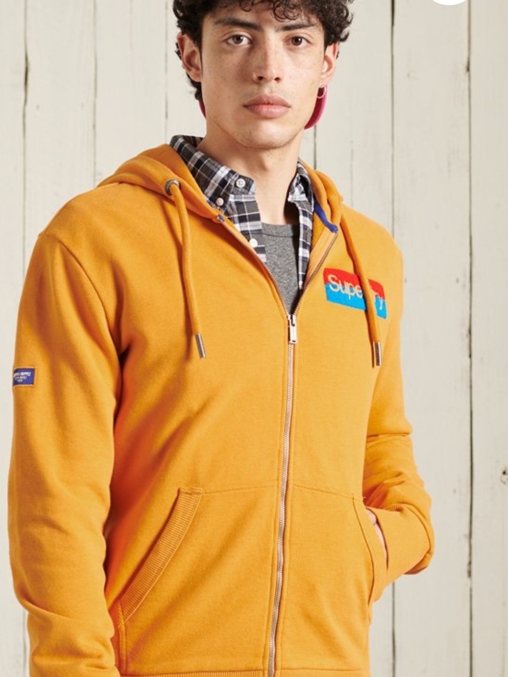 Superdry Hoodie Mens  Zip Up Fleece Core Logo Workwear Loopback Jacket Large